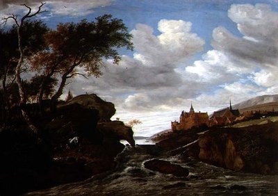 Rocky Landscape with a Waterfall, 1665 by Salomon van Ruisdael or Ruysdael